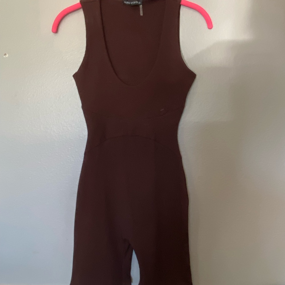 Naked wardrobe snatched brown romper jumpsuit